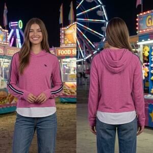 Abercrombie Pink Long Sleeve T-Shirt Hoodie Girls Size 15/16